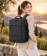 Lade das Bild in den Galerie-Viewer, Business-USB-Laptop Reiserucksack mit Komplettöffnung
